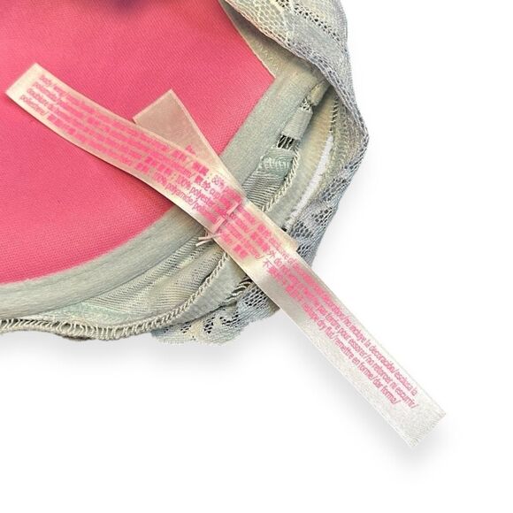 PINK VICTORIA’S SECRET Light Blue White Floral Lace Bralette Lightly Lined Size - Picture 5 of 5